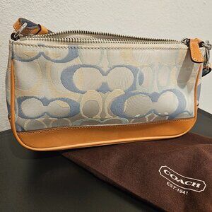 Vintage 2004 Coach Demi Pouch - Creme & Blue